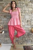 Nonni Gingham Bandeau Cami Miami Pink